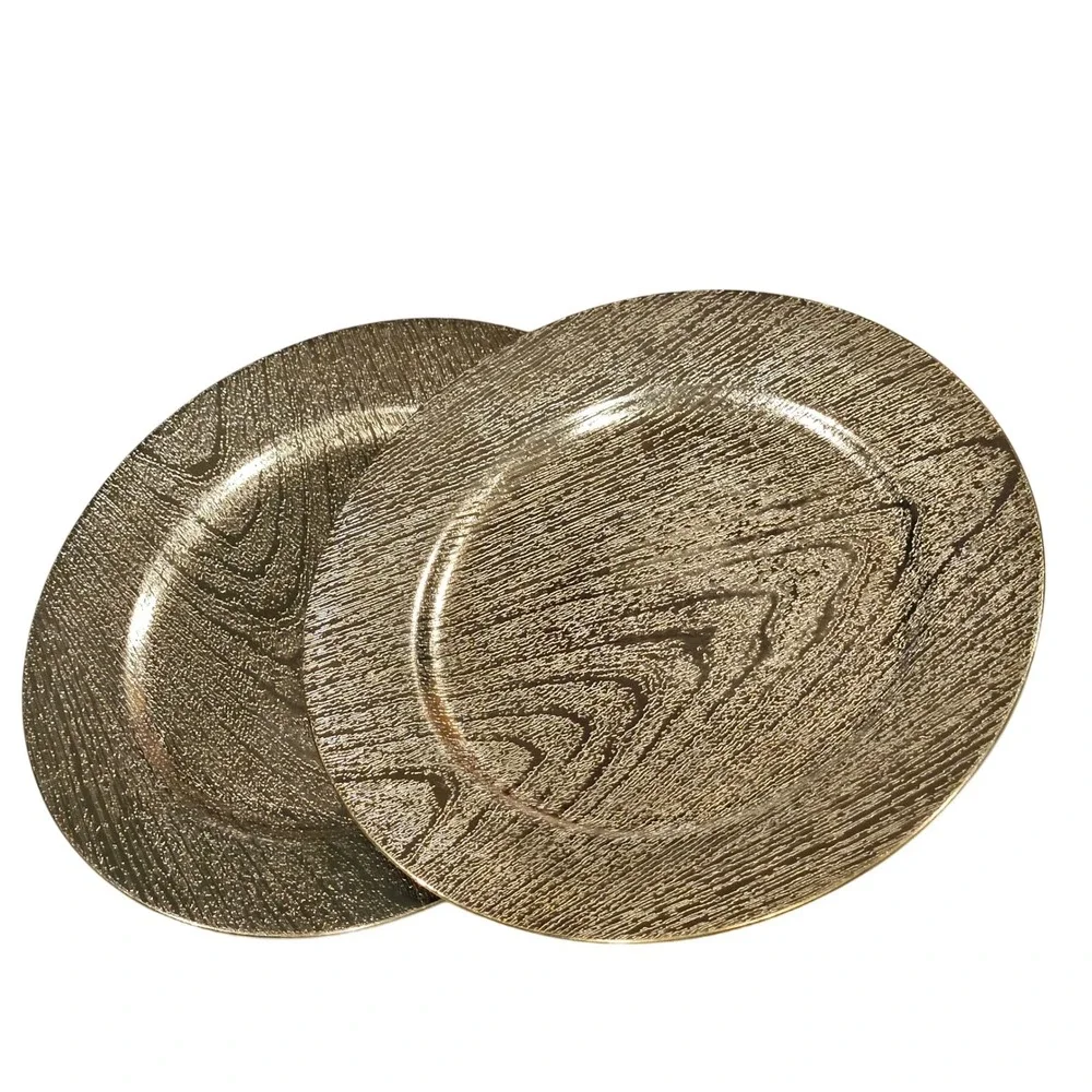 Plastic Gold Charger Plates Set of 2  13